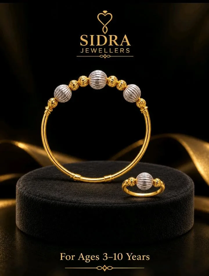 Kids Gold Bangle & Ring Set
