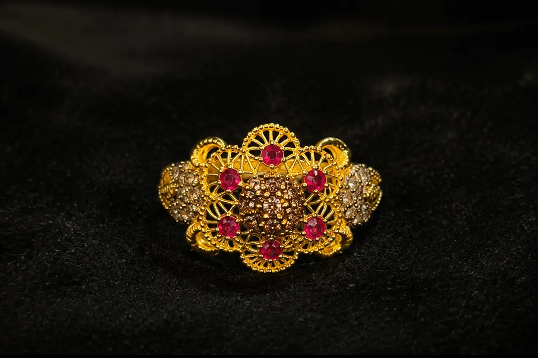 Ruby Accents Gold Ring