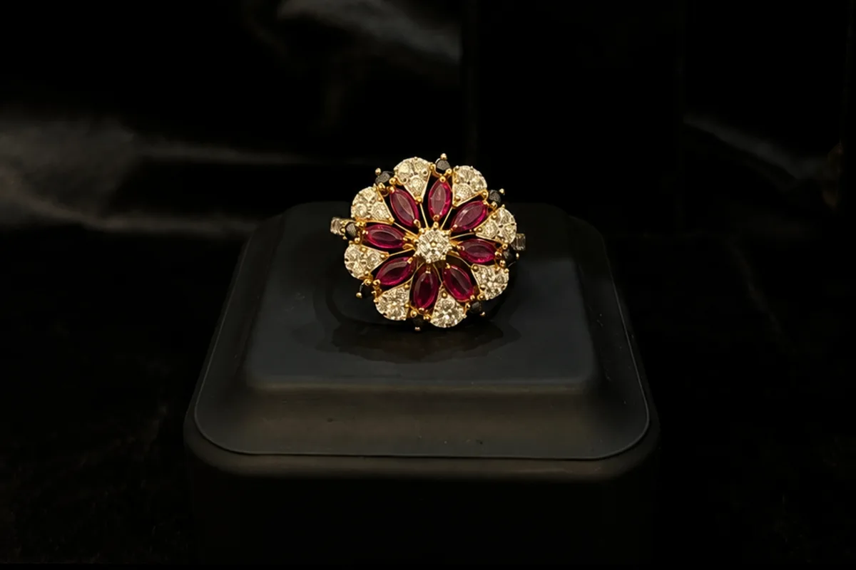 Ruby Petal Ring